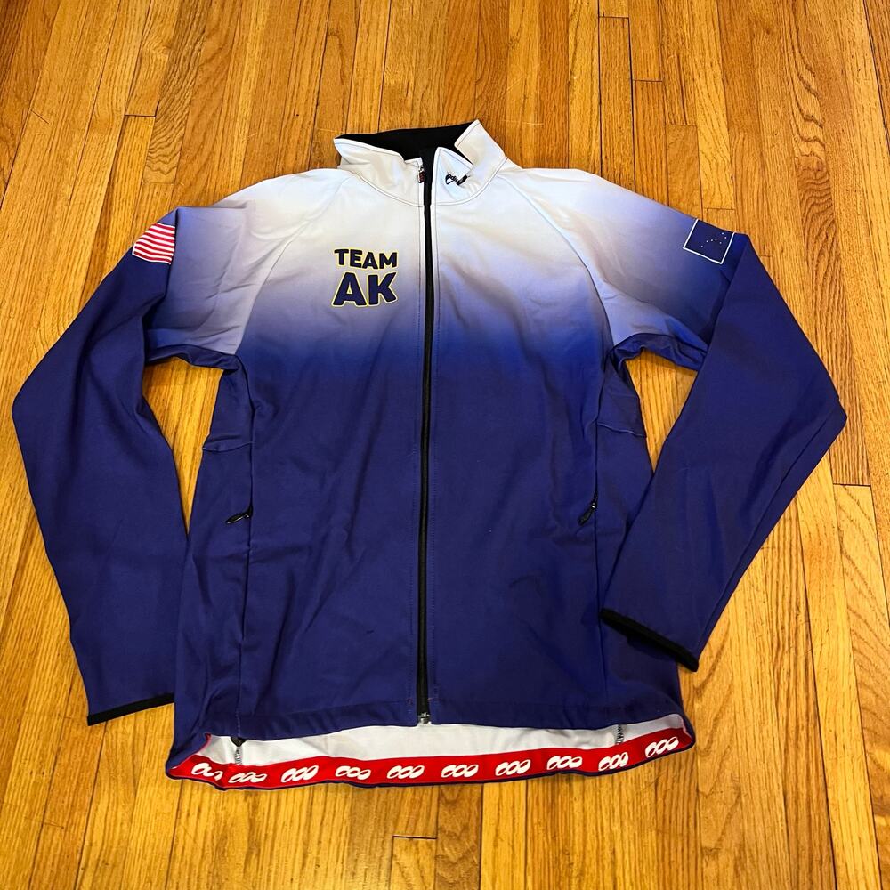 Podium Wear Jacket Womens Medium Alaskan Team Purple White Performance Running